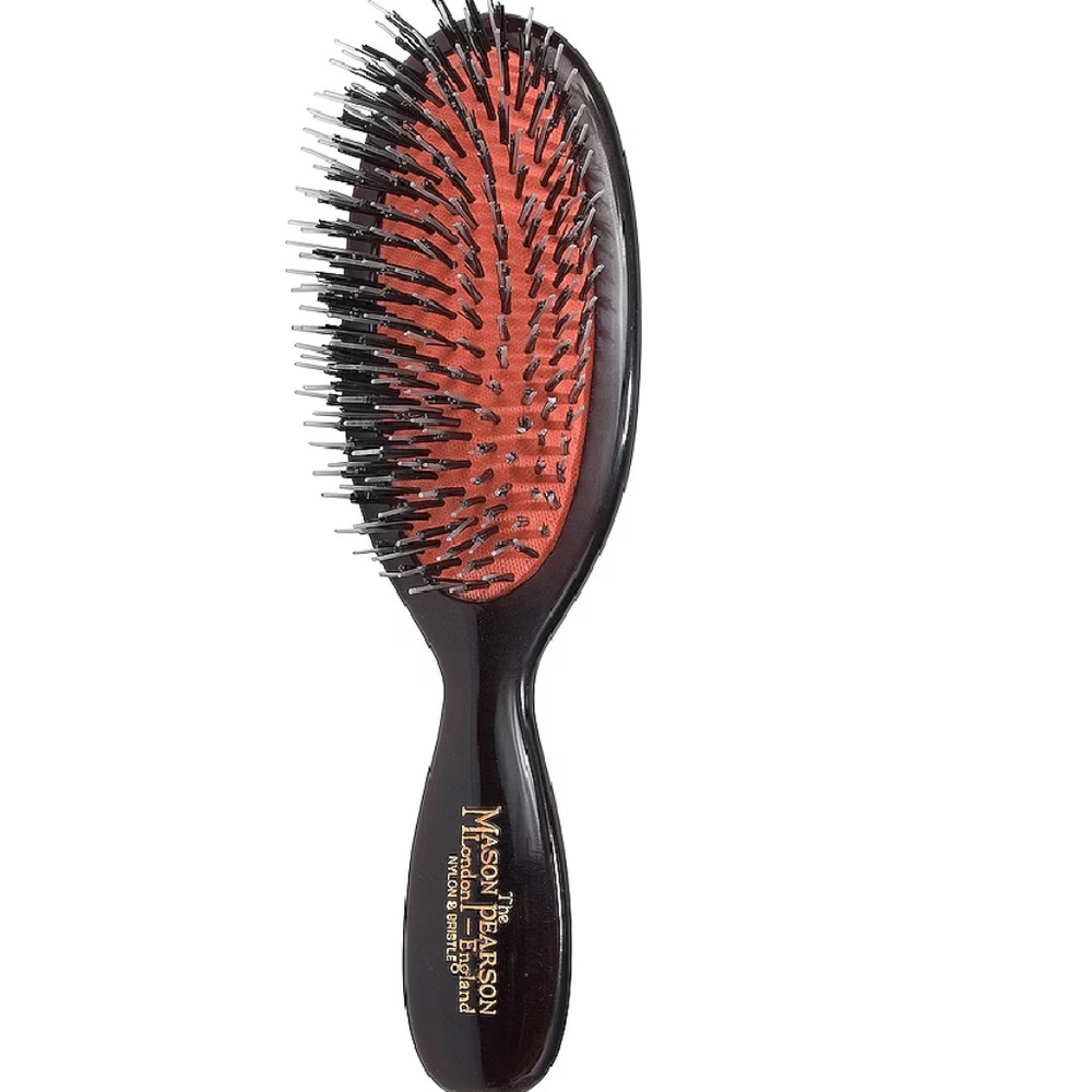 MASON PEARSON Pocket Bristle & Nylon Hair Brush in Dark Ruby